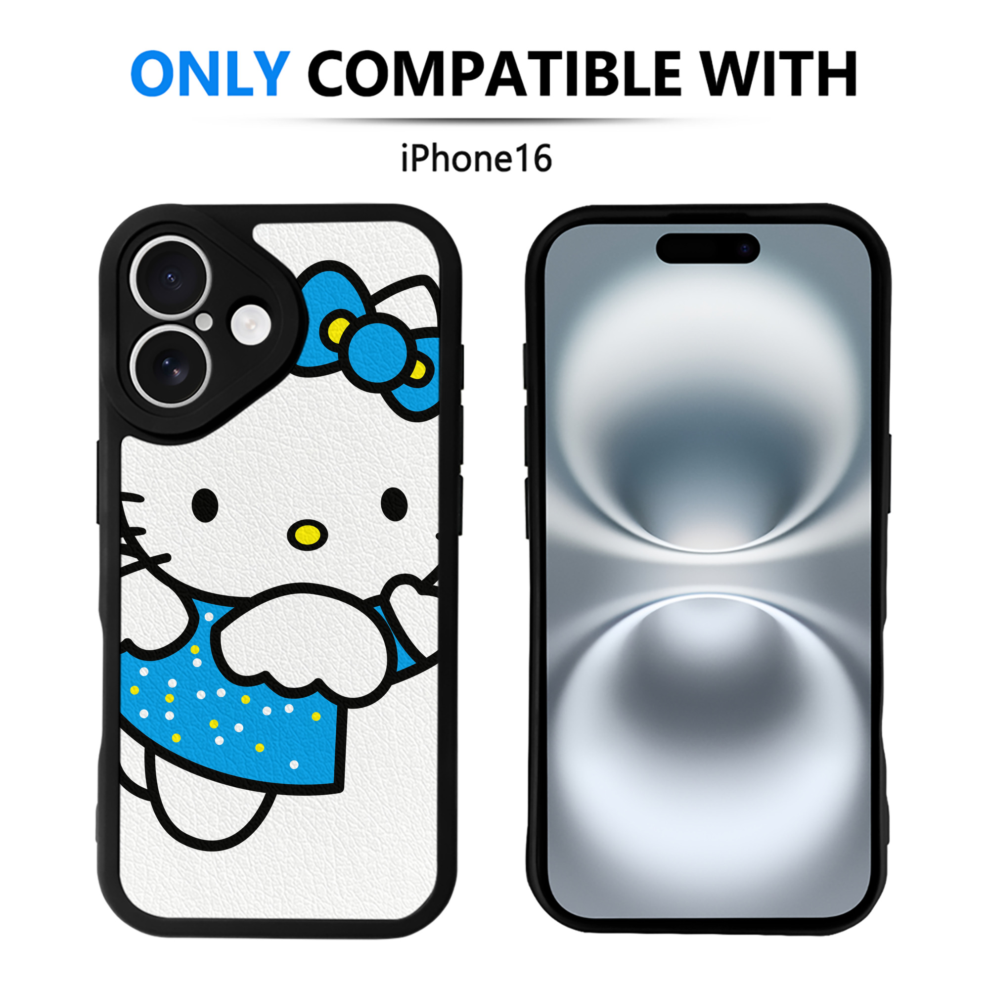 （画像用） Hello Kitty ハローキティ 【iPhone 16シリーズ対応】シリコンスマホケース（レザー調） 材質：シリコン